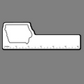 6" Ruler W/ Outline of Iowa